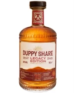 Rombutelj med grafisk gul-sort design, The Duppy Share Legacy Edition